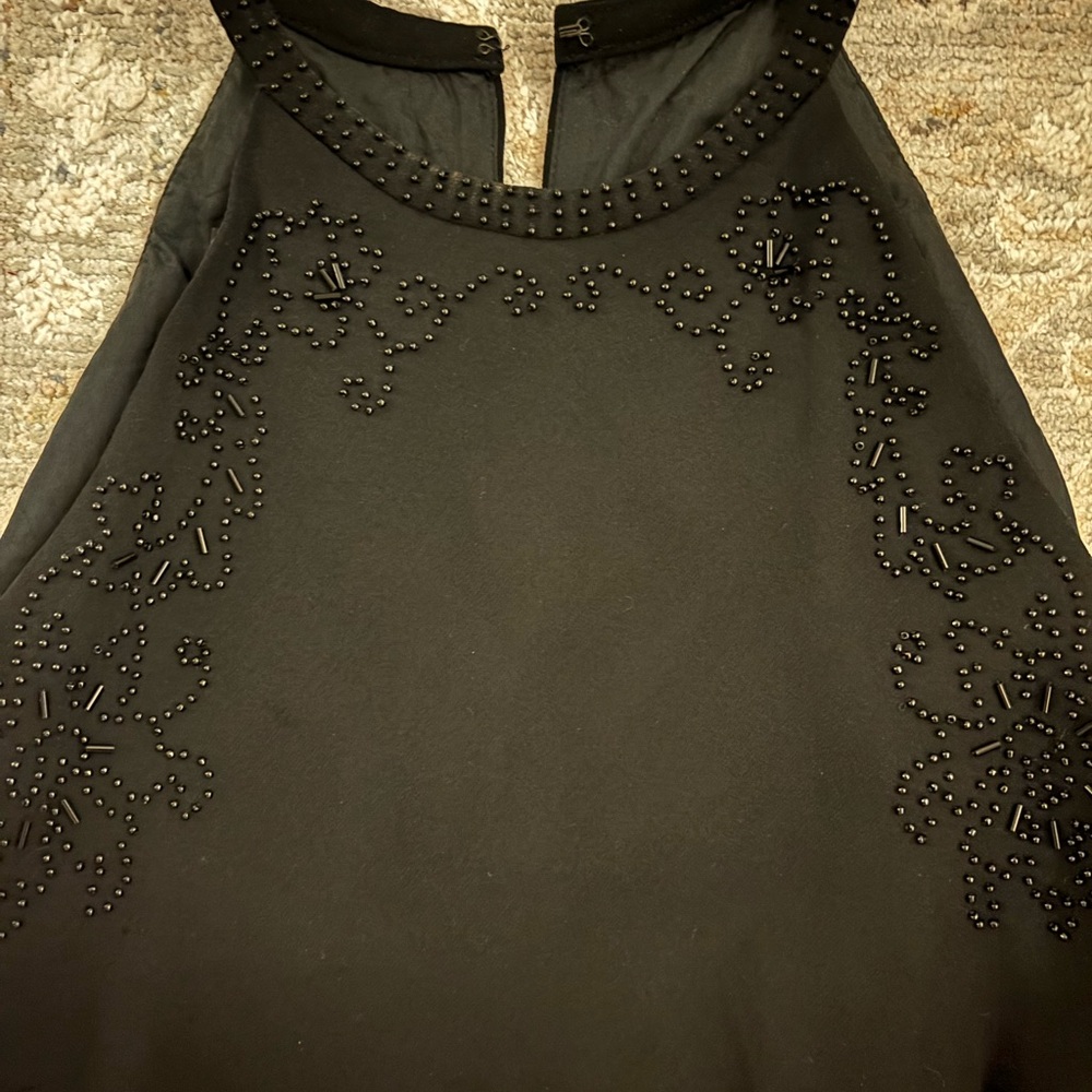 Jones New York Elegant Black Beaded Dress